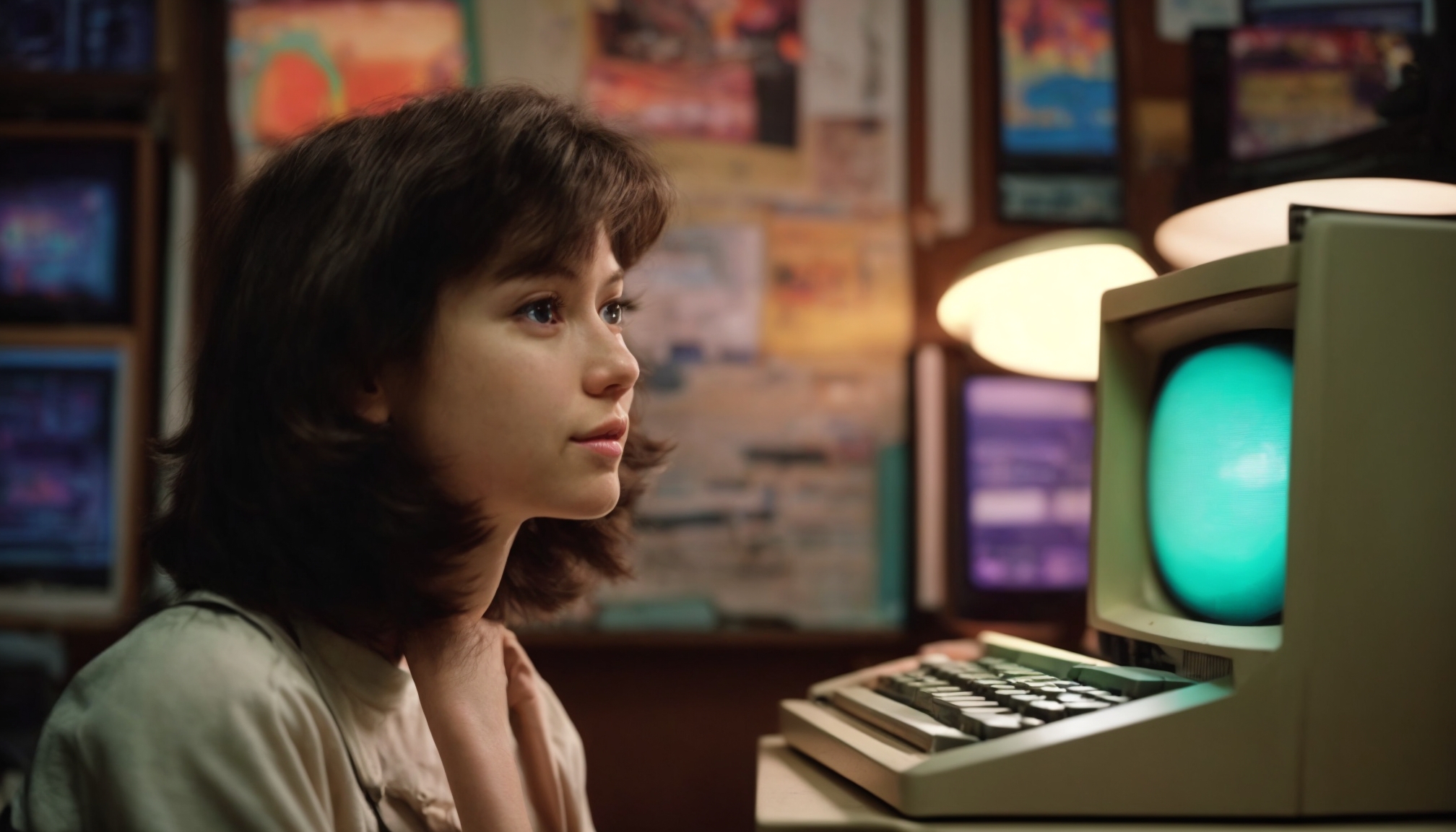 Person playing classic Flash games from the 2000s on a vintage CRT computer monitor